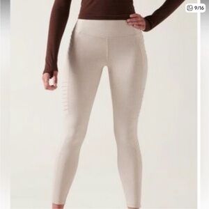 Athleta Cream High-Rise Leggings